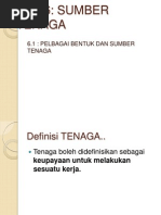 Bab 6: 6.1 Pelbagai Bentuk Dan Sumber Tenaga