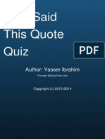 Who Said This Quote Quiz