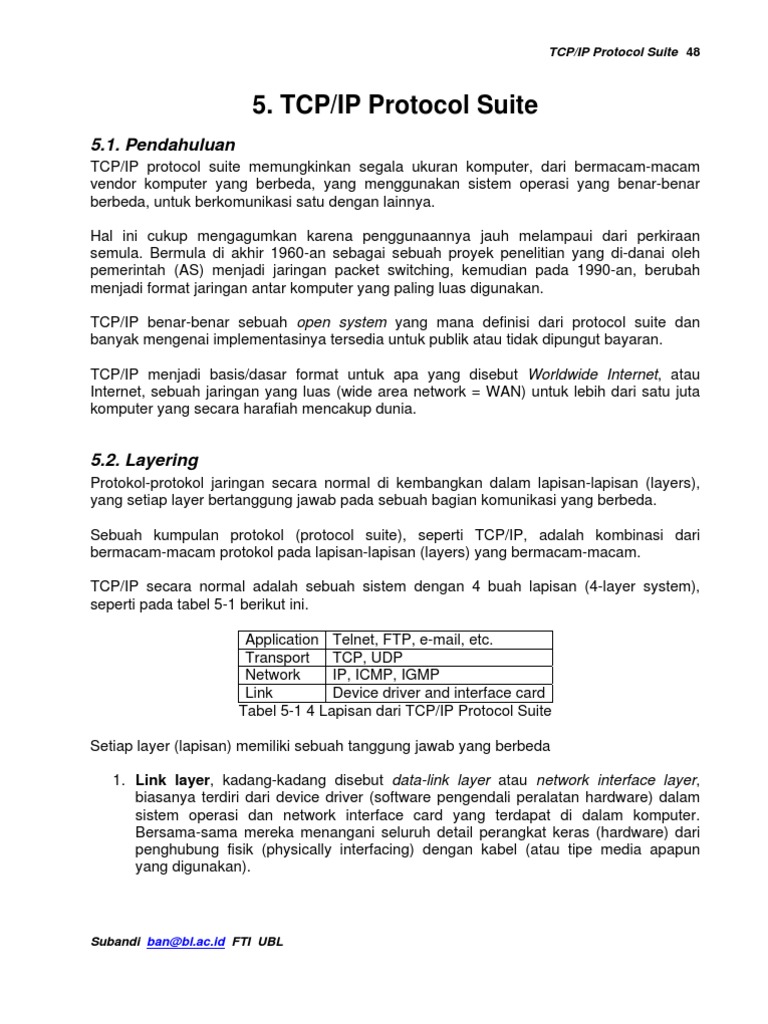 Struktur dan Fungsi TCP/IP Suite | PDF