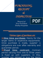 Purchasing, Receipt & Inspection of Material