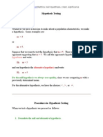 Statistical Significance Hypothesis