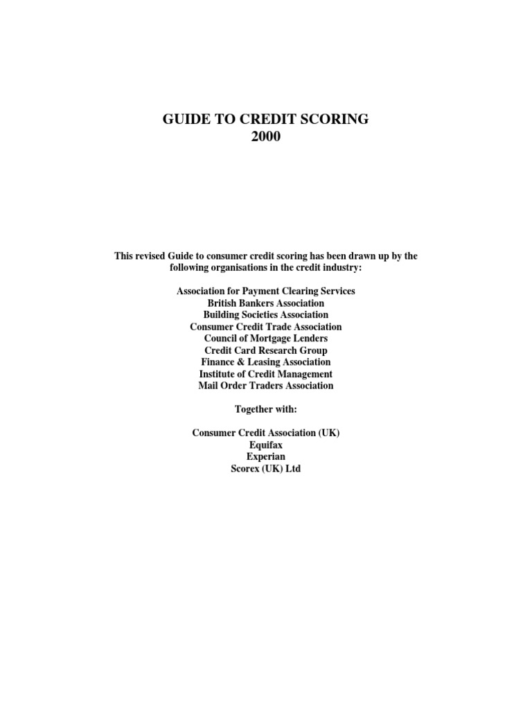 Guide to Consumer Credit Scoring | PDF | Credit Score | Credit Bureau