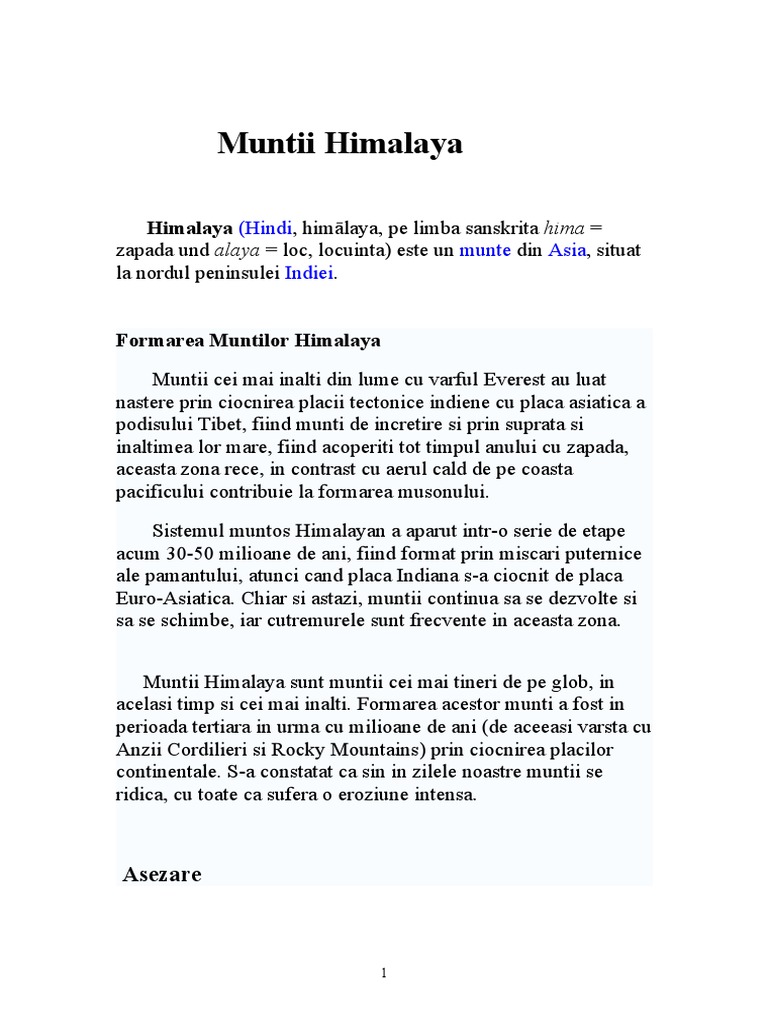 Muntii Himalaya | PDF