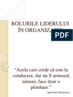 ROLURILE LIDERULUI ÎN ORGANIZAȚIE