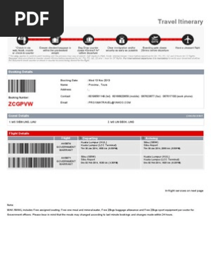 CONTOH FLIGHT TICKET