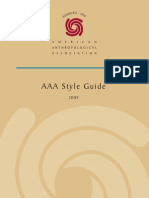 American Anthropological Association Style Guide AAA