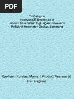 Download Statistik Koefisien Korelasi Moment Product Pearson  Regresi by Tri Cahyono SN19596985 doc pdf