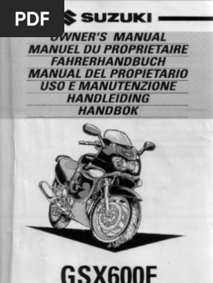 Suzuki GSX600F Owner's Manual | PDF