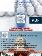 Faculty of Management Studies: Distinctive Calibre Distinguished Company