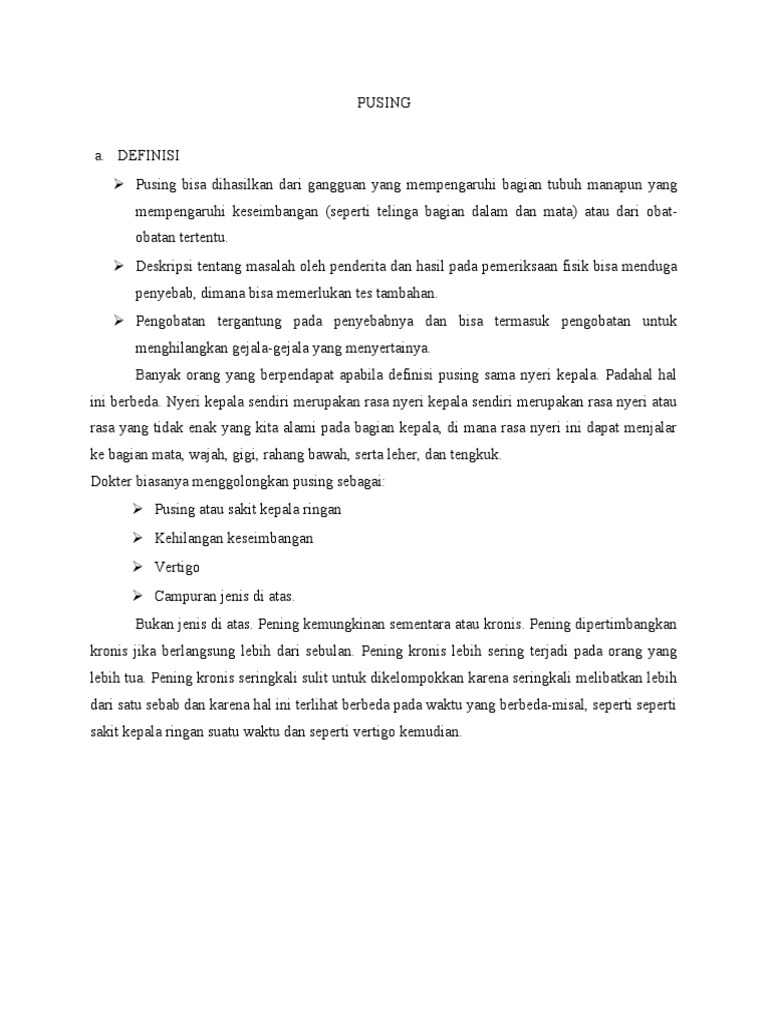 Perbedaan Pusing dan Sakit Kepala | PDF | Sains & Matematika