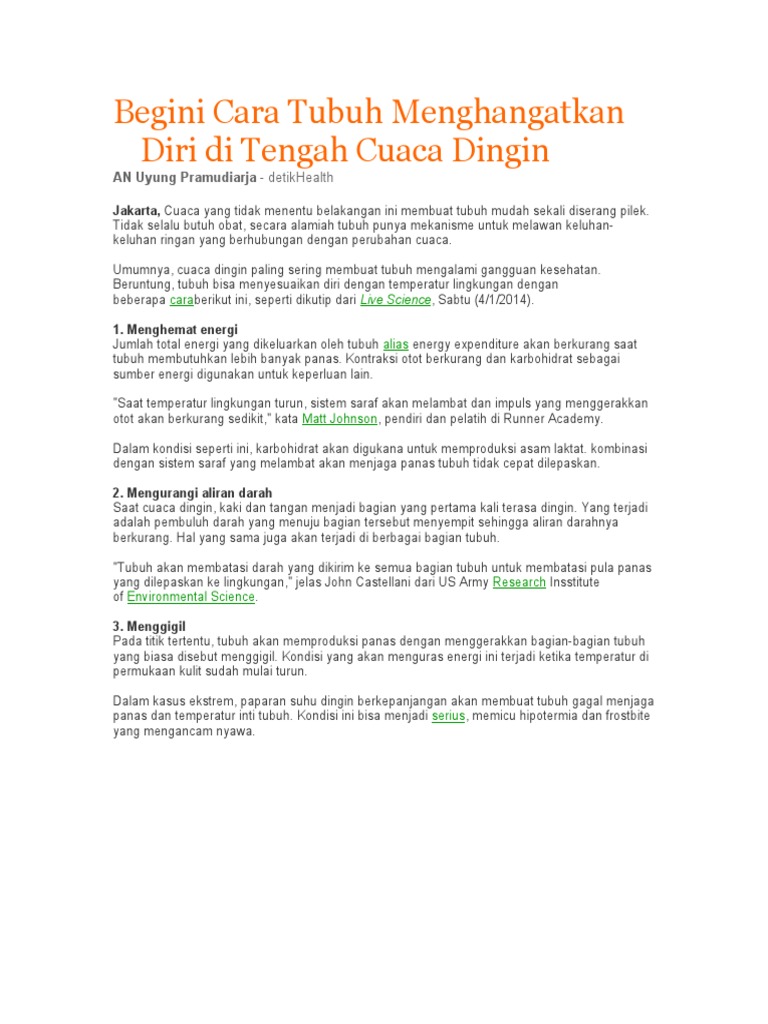 Begini Cara Tubuh Menghangatkan Diri Di Tengah Cuaca Dingin Begini Cara Tubuh Menghangatkan Diri Di Tengah Cuaca Dingin