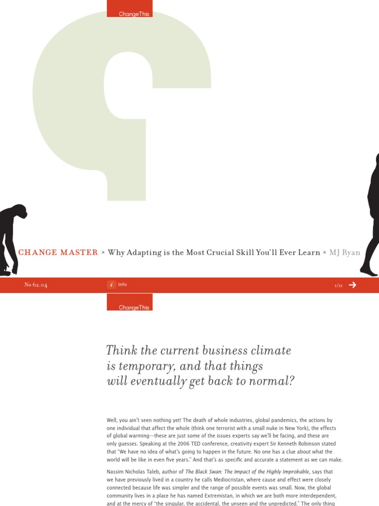 Change Master Why Adapting Is The Most Crucial Skill You'll Ever Learn