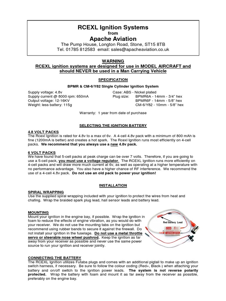 RCEXL Ignition Manual PDF Ignition System Internal Combustion Engine
