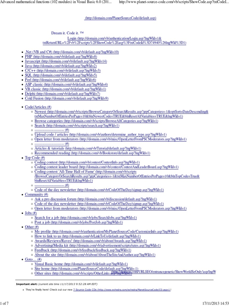 Advanced Mathemmath Atical Functions (102 Modules) in Visual Basic 6.0 ...