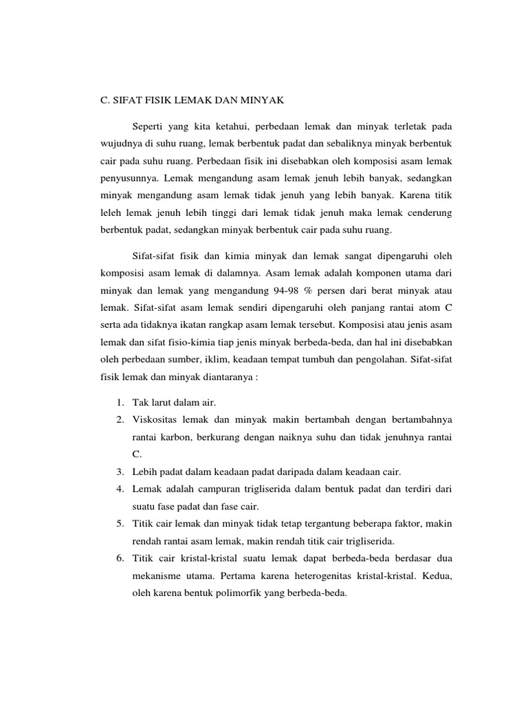 Sifat Fisik Lemak Dan Minyak | PDF