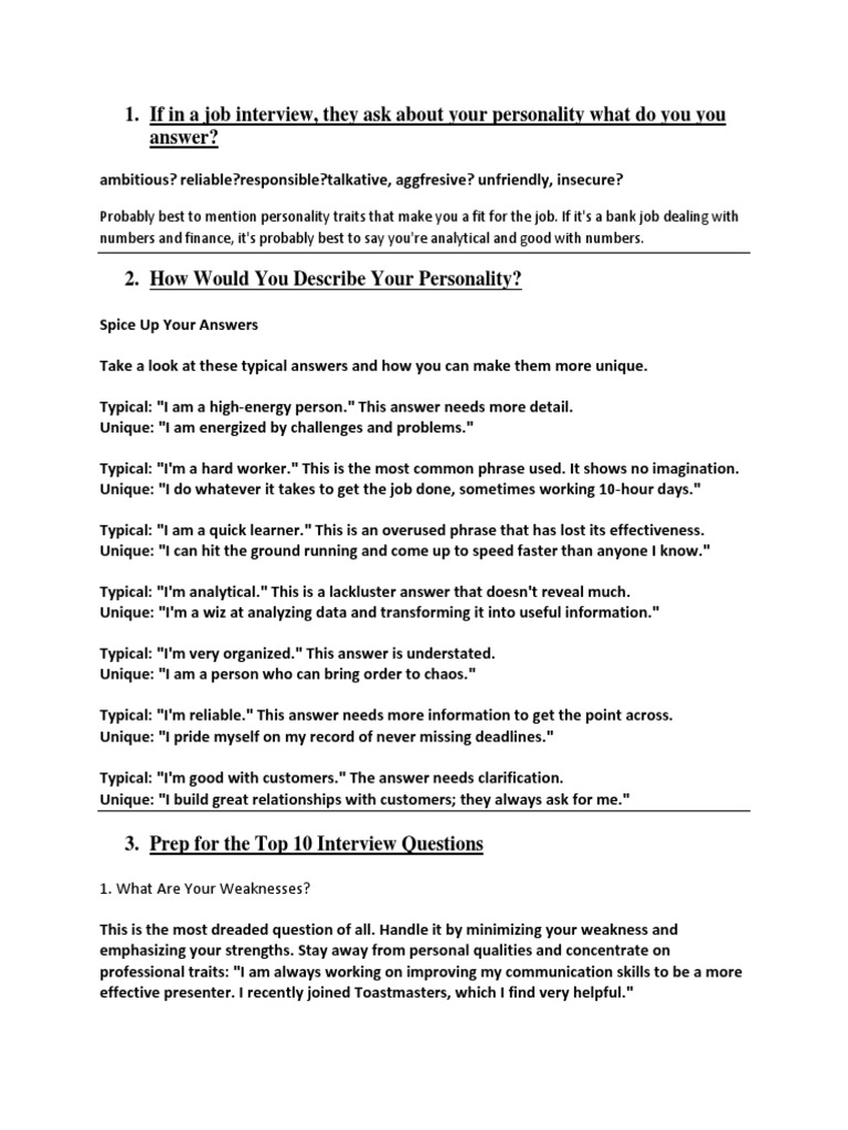 Some Important Interview Q & A PDF Interview Employment