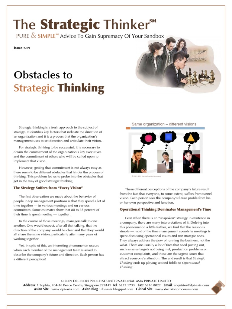 Strategic Thinker Issue 2.2009 - Obstacles To Strategic Thinking | PDF ...