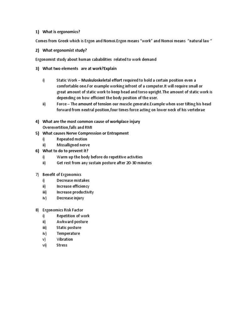 Understanding Ergonomics and TQM Principles | PDF | Human Factors And ...
