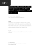 Download Improving the design of urban underground space in metro stations using the space syntaxmethodology by Frank van der Hoeven SN196123116 doc pdf