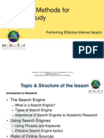 Research Methods For Degree Study: Performing Effective Internet Search