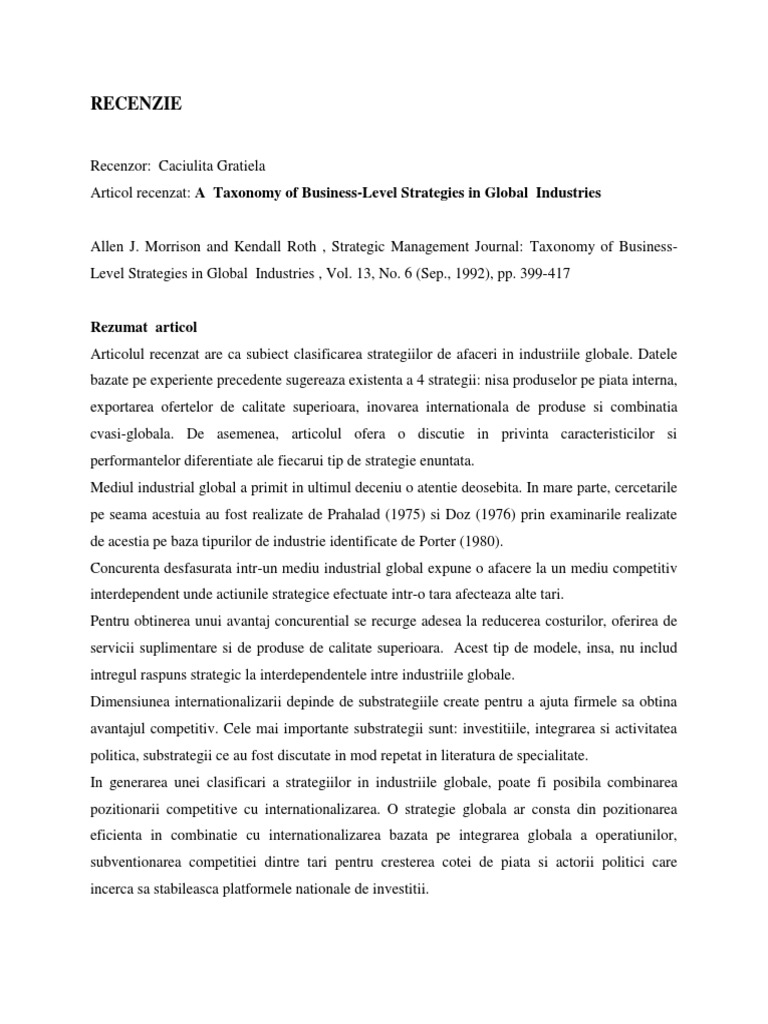 Recenzie Articol | PDF