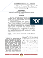 The Effects of Learning Methods and Environmental Knowledge On Age 5-6 Naturalistic Intelligence (Experiment at AR - Ridho Nature Kindergaten Group B Tembalang Semarang)