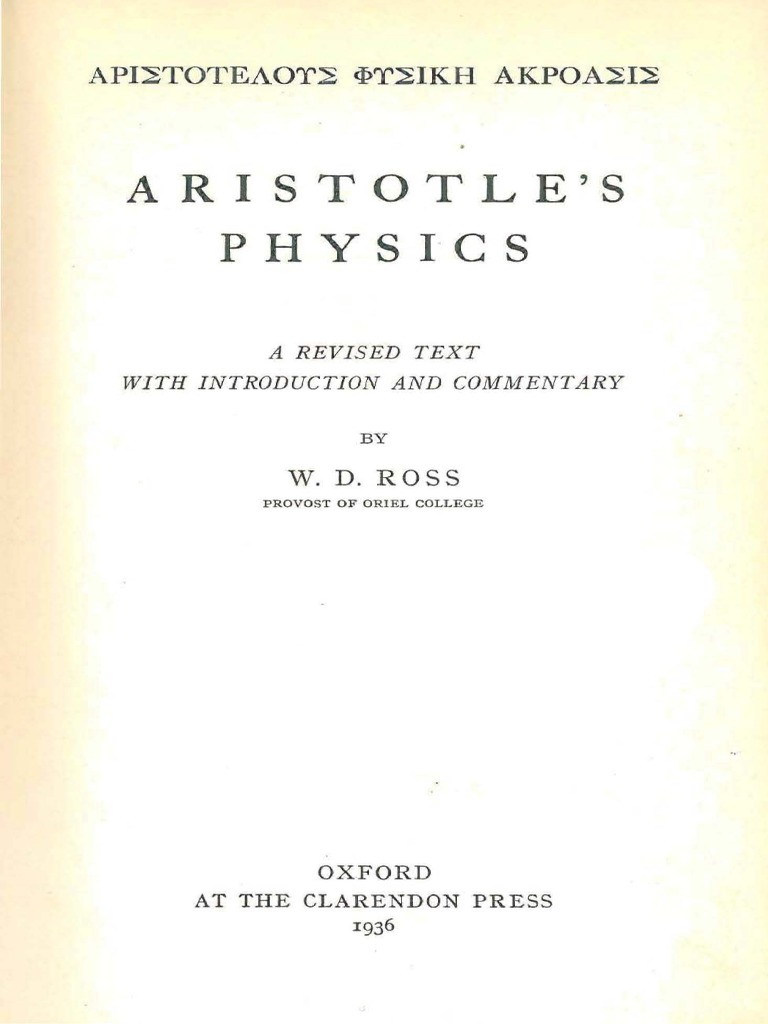 Aristotle - Aristotle's Physics A Revised Text With Introduction
