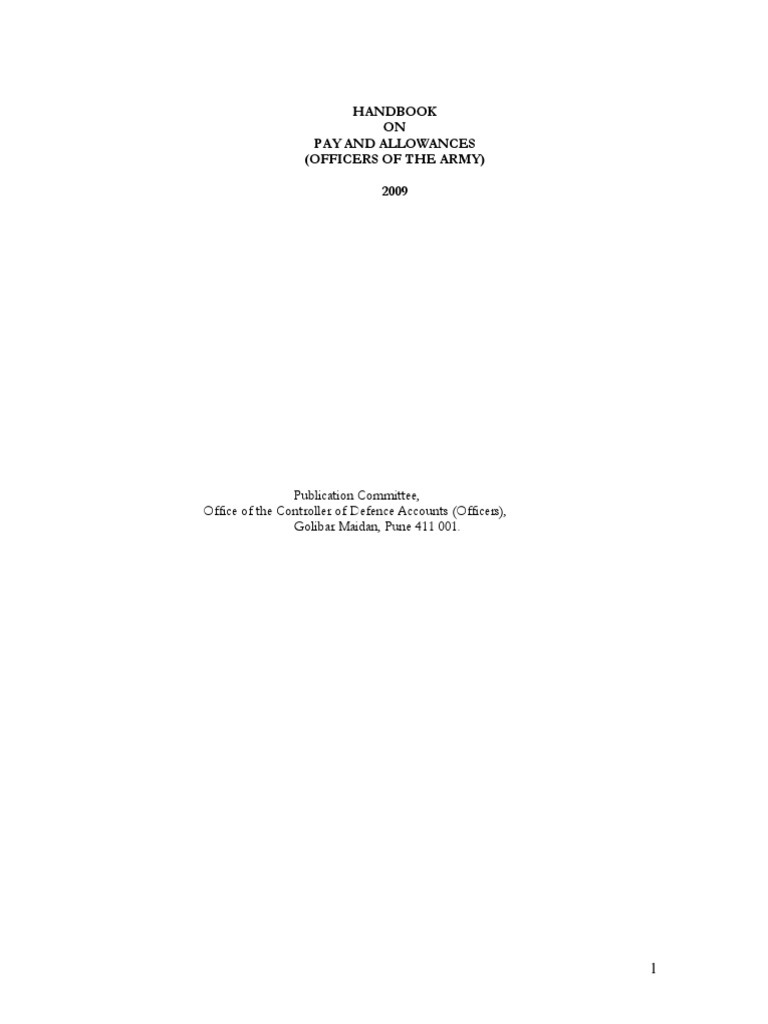 PCDA (O) Handbook - Pay and Allowances | PDF | Officer (Armed Forces ...