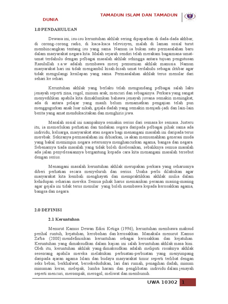 Esei Keruntuhan Akhlak Pdf