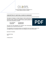 2013-2-4 - GPH - Subscription of Additional Shares in Subsidiary
