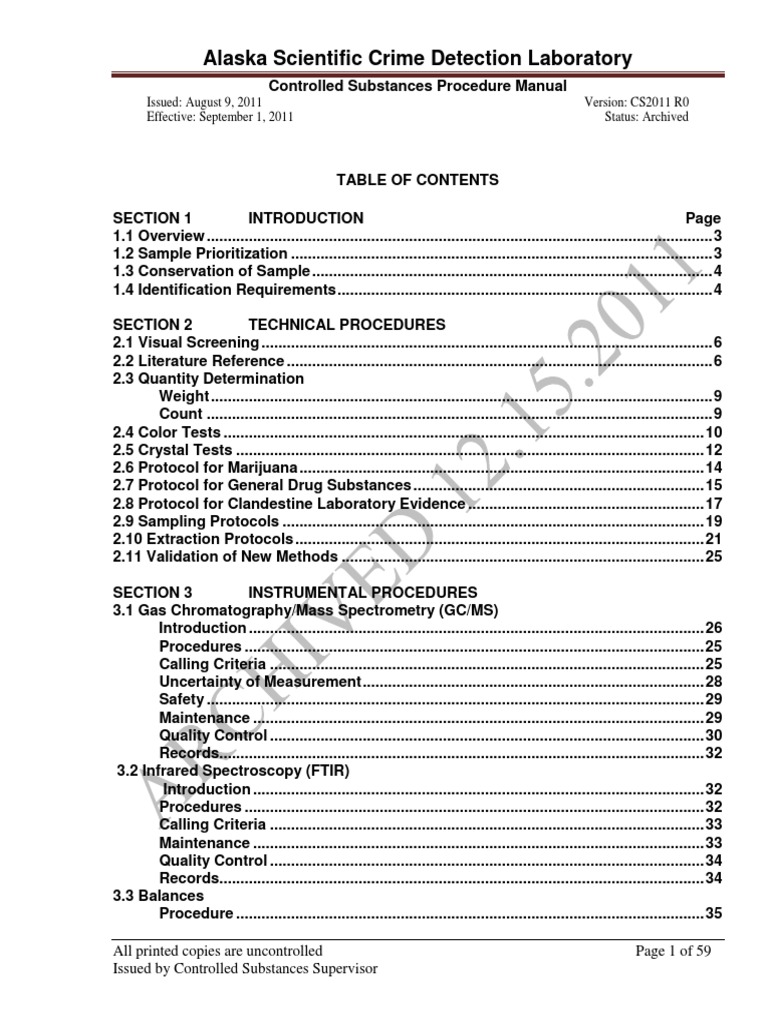 Forensic Procedures To Drug Analysis | PDF | Gas Chromatography–Mass ...