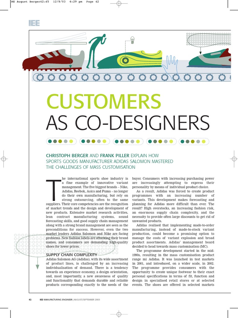 Adidas' Approach to Mass Customization | PDF | Brand | Marketing