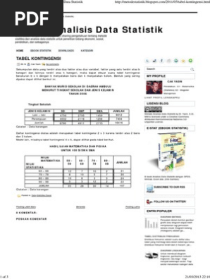 Tabel Kontingensi Metode Analisis Data Statistik