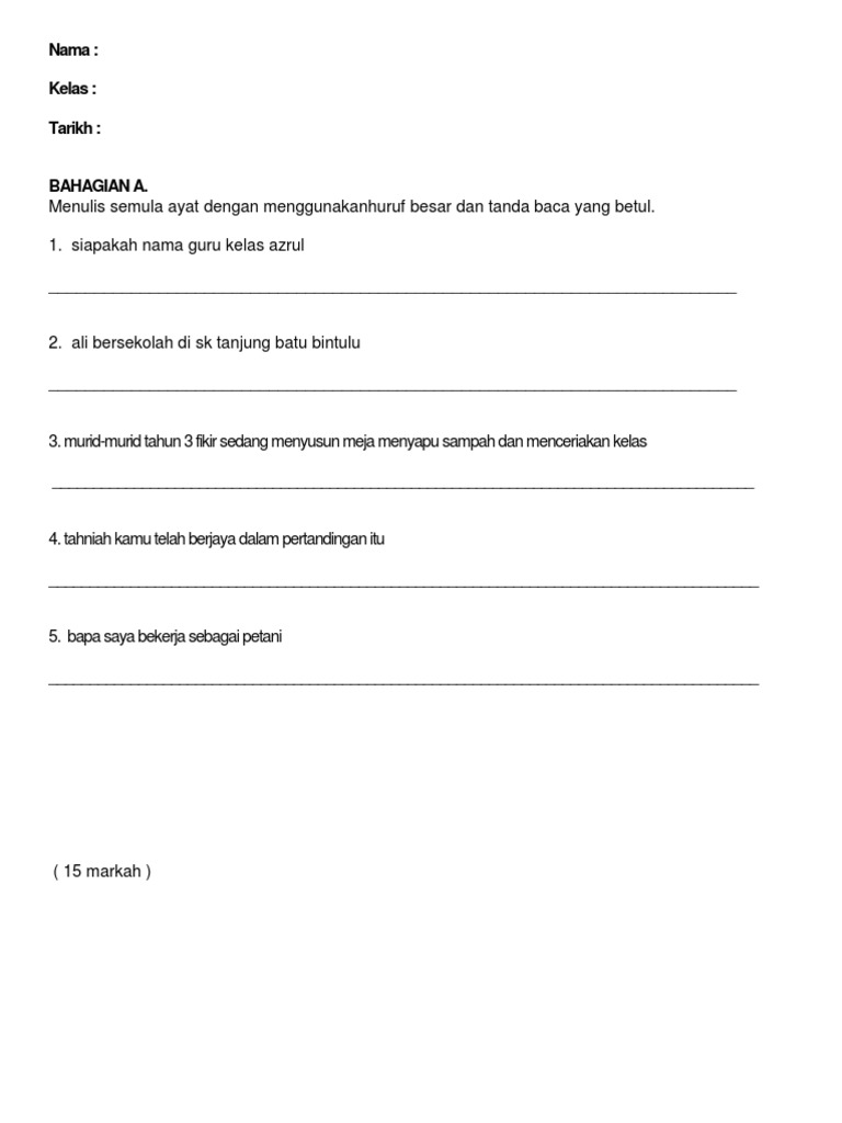 Latihan Tanda Baca Pdf