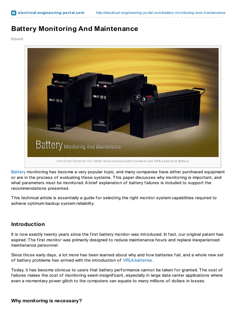 Battery Monitoring System Essentials | PDF | Battery Charger ...