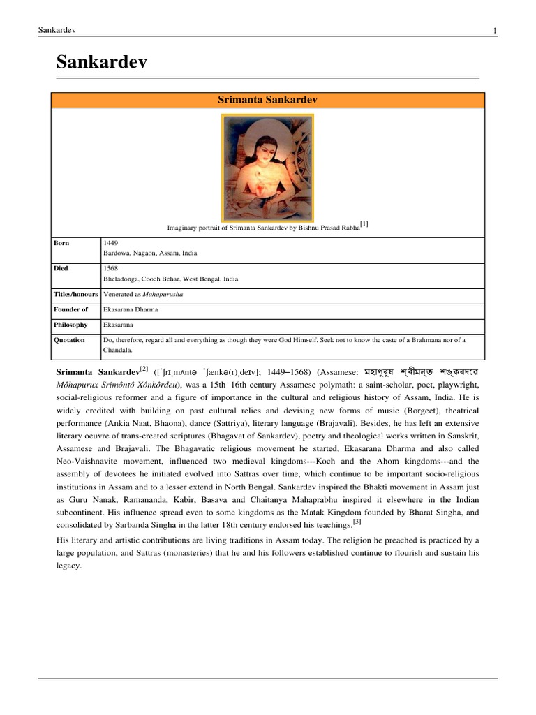 Sankardev PDF Sikhism Religion And Belief