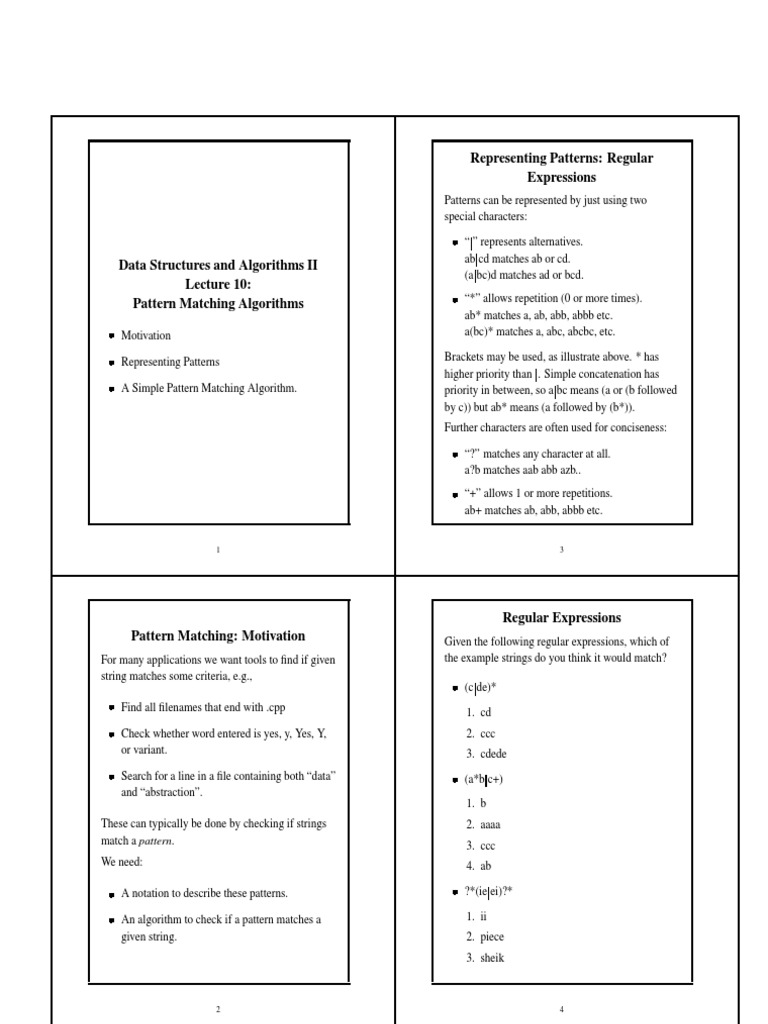 Data Structure & Algorithms - Pattern Matching | PDF | Regular ...