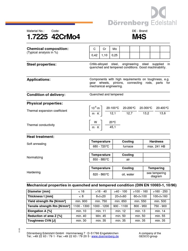 1.7225 en | PDF | Steel | Heat Treating