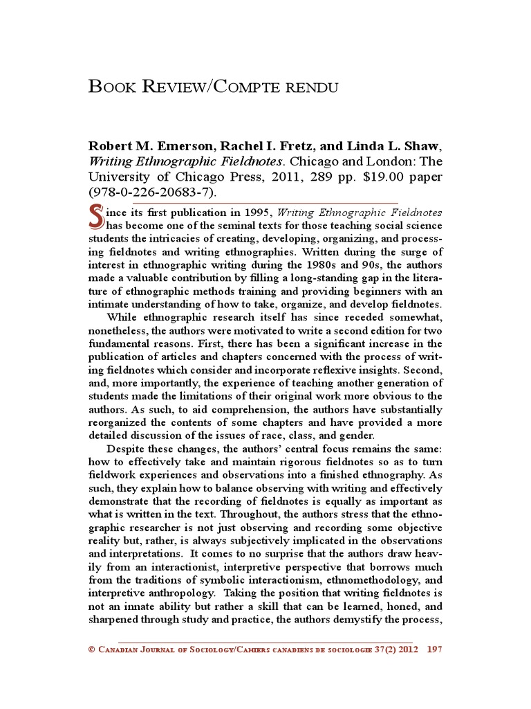 How to write ethnographic field notes picture