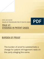 RULE 17: Evidence in Patent Cases: A.M. 10-3-10-SC Rules of Procedure For Ip Rights Cases