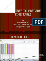 Guidelines to Prepare Time Table