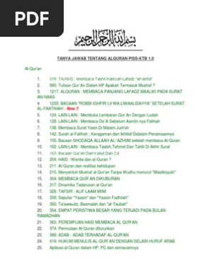 Tanya Jawab Tentang Alquran Piss 1 0 Pdf