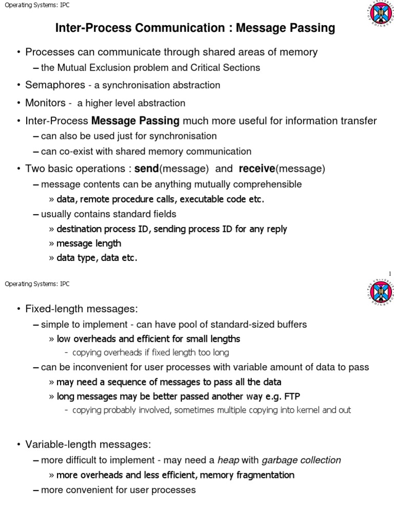 Ipc PDF Message Passing Protocol Suite