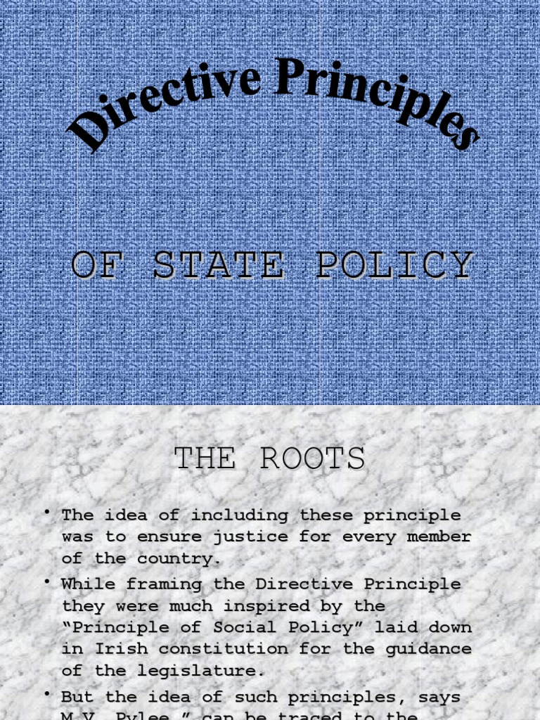 Directive Principles of State Policy Explained | PDF | Political ...