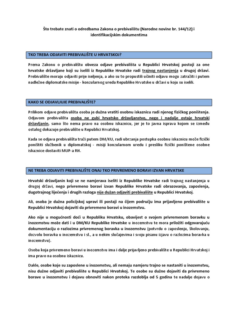Odjava Hrvatska | PDF