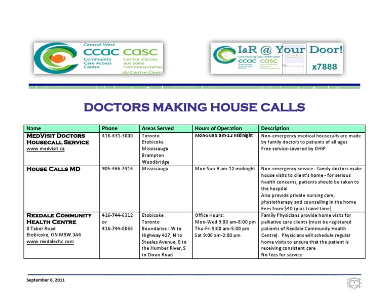 Doctors Making House Calls PDF Family Medicine Patient
