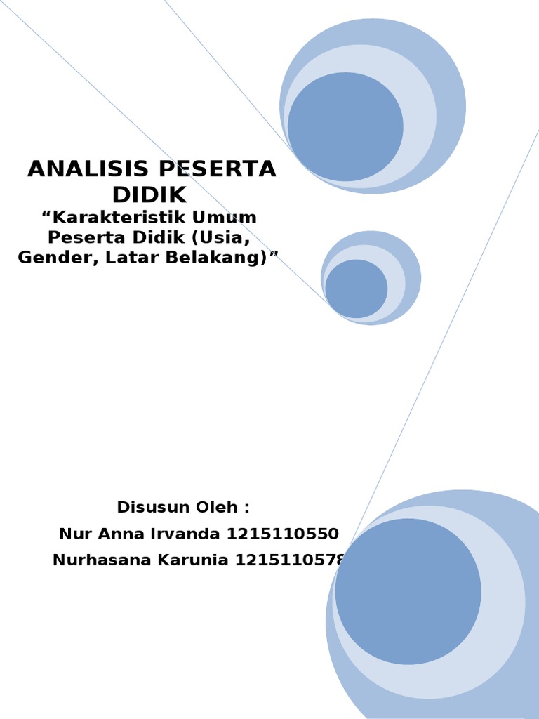 Makalah Karakteristik Umum Peserta Didik Makalah Karakteristik Umum Peserta Didik