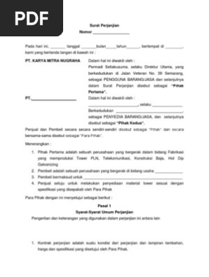Surat Perjanjian Subkon Pdf
