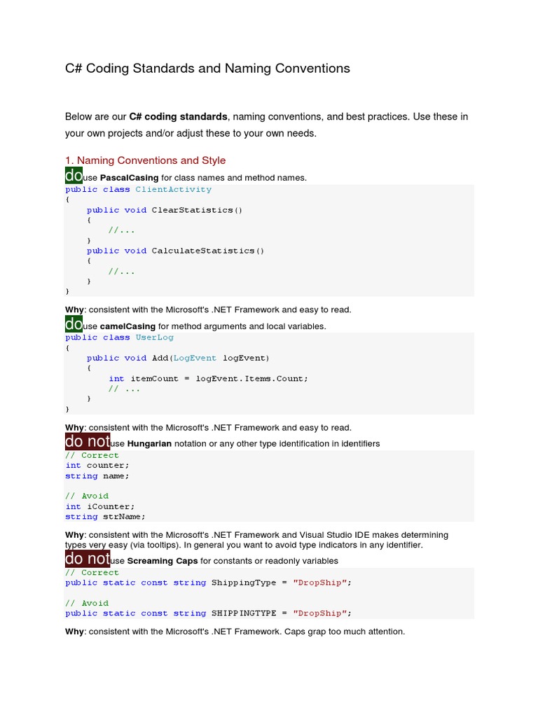 Code Standard | PDF | Computer Programming | Software Development