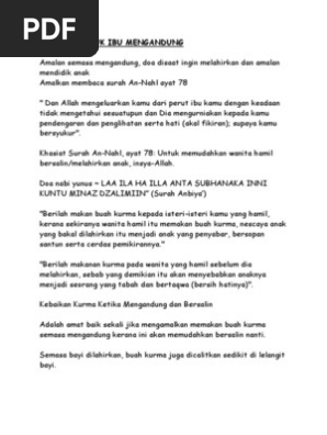 Amalan Semasa Mengandung Pdf